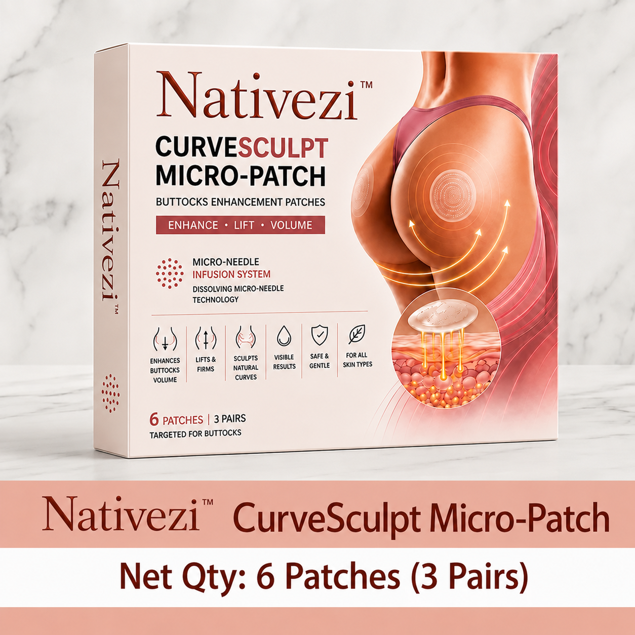 Nativezi™ CurveSculpt Micro-Patch ✦ Sculpt • Firm • Smooth Lower Body Curves ✦ Micro-Needle Infusion System