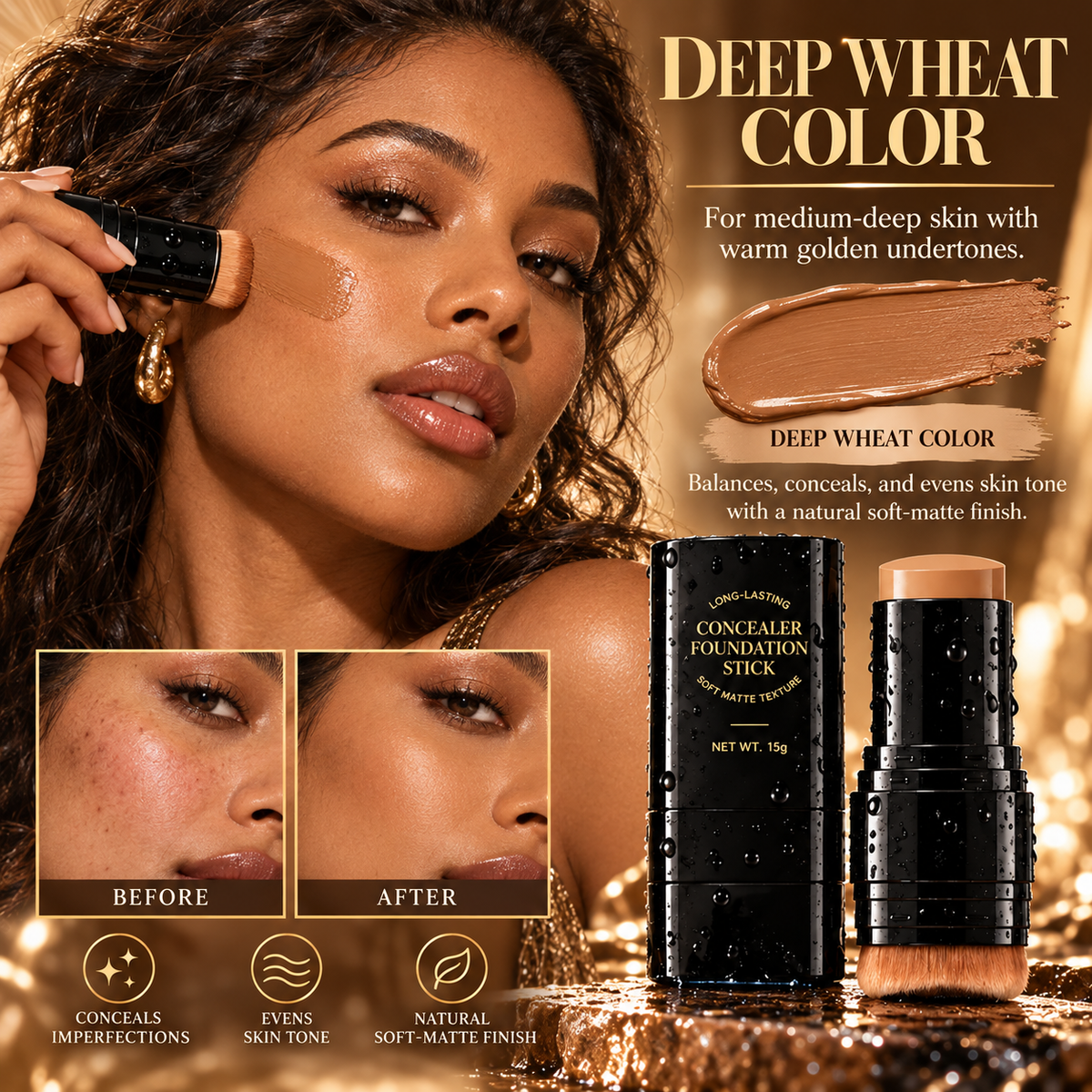 High-Coverage Waterproof Concealer Stick – Tattoo & Imperfection Coverage