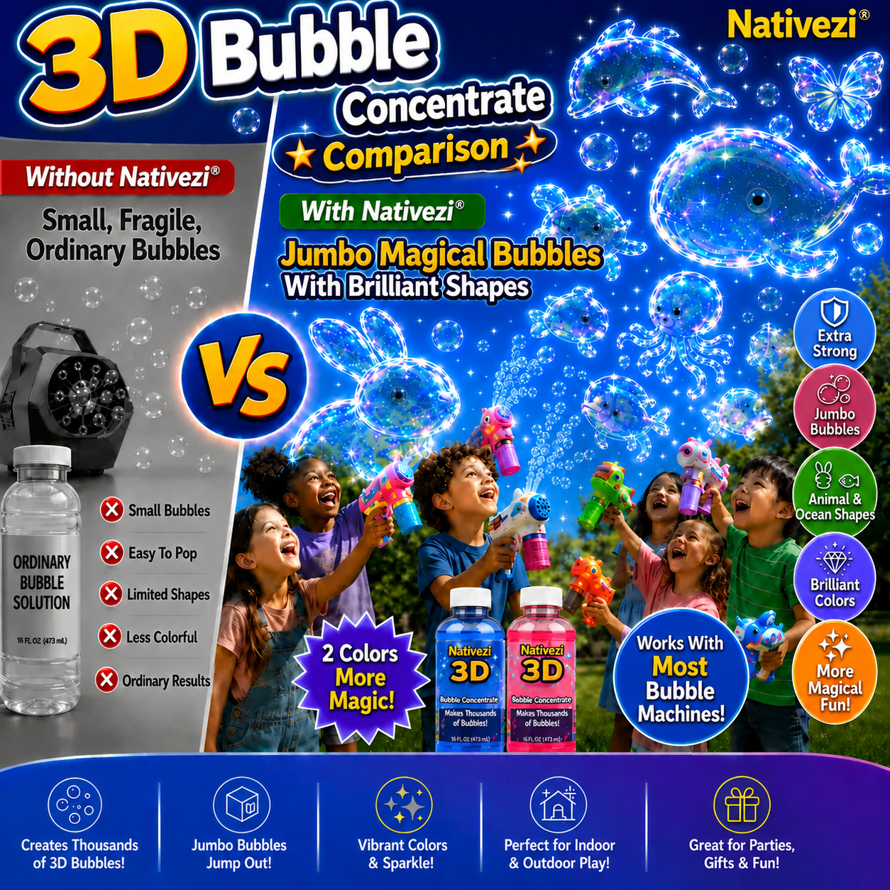 Nativezi® Super 3D Bubble Concentrate —— Animal & Ocean Fantasy Theme