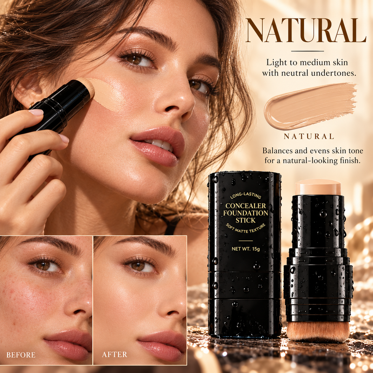 High-Coverage Waterproof Concealer Stick – Tattoo & Imperfection Coverage