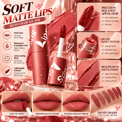 💋✨24H Long‑Lasting Matte Lipstick – Smudge‑proof, transfer‑resistant, vibrant colour. 👄🌹