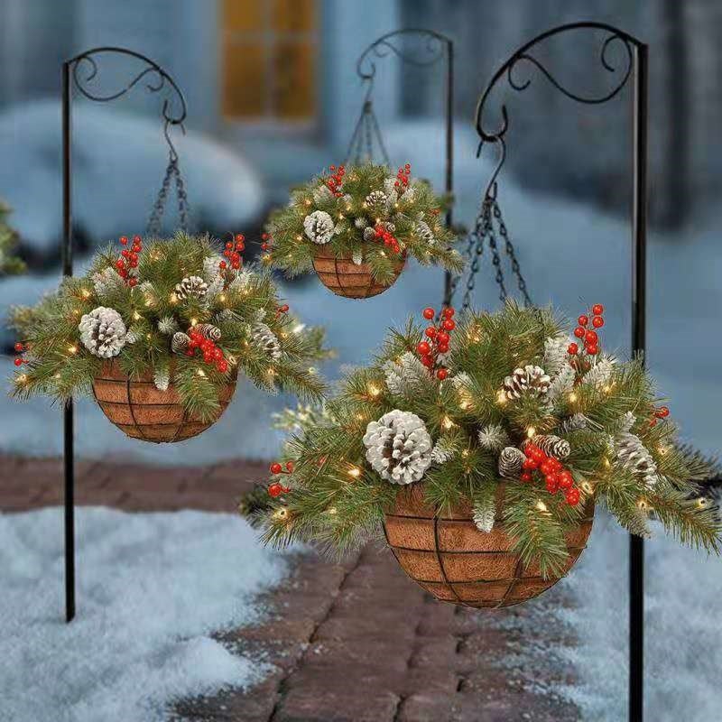 🎄LAST DAY — 60% OFF! 🪴Christmas Hot Sale —🔥Pre-Lit Artificial Christmas Hanging Basket