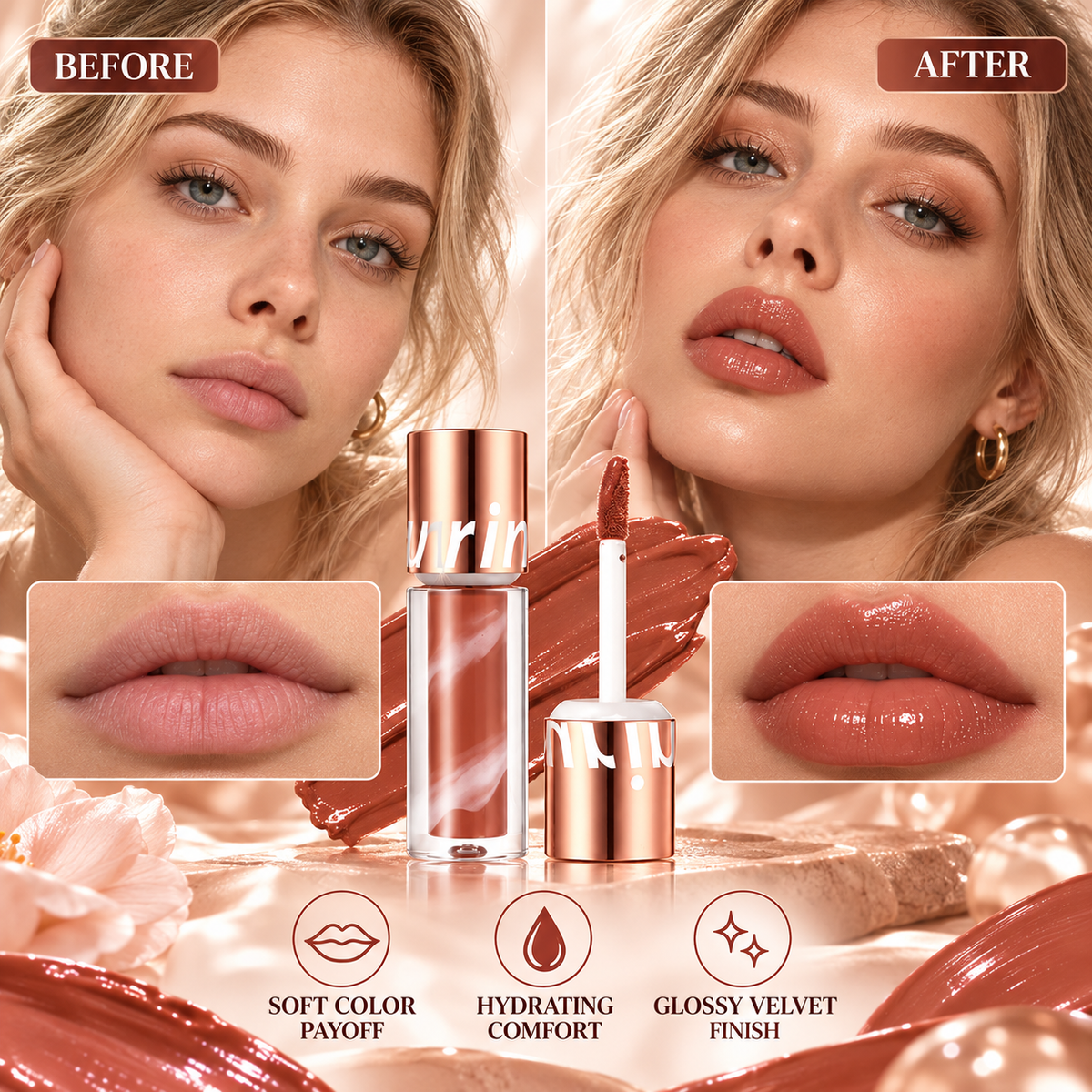 24H Long‑Lasting Matte Lipstick – Smudge‑proof, transfer‑resistant, vibrant colour.