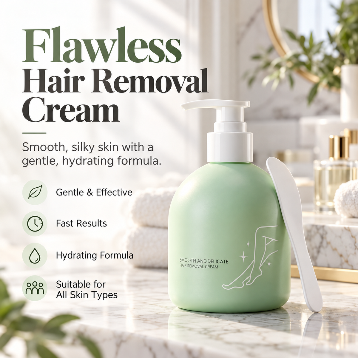 🌸 LIMITED-TIME 50% OFF! ✨ Gentle Hair Removal Cream – Smooth Skin, No Dark Spots, Botanical Infusion 🧴