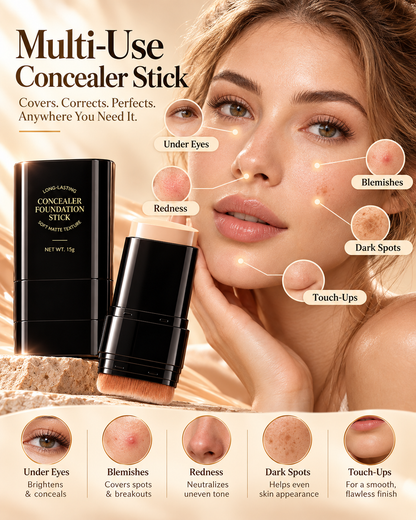 High-Coverage Waterproof Concealer Stick – Tattoo & Imperfection Coverage