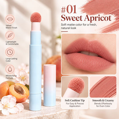 👄Soft Matte Finish Lipstick with Puff Applicator